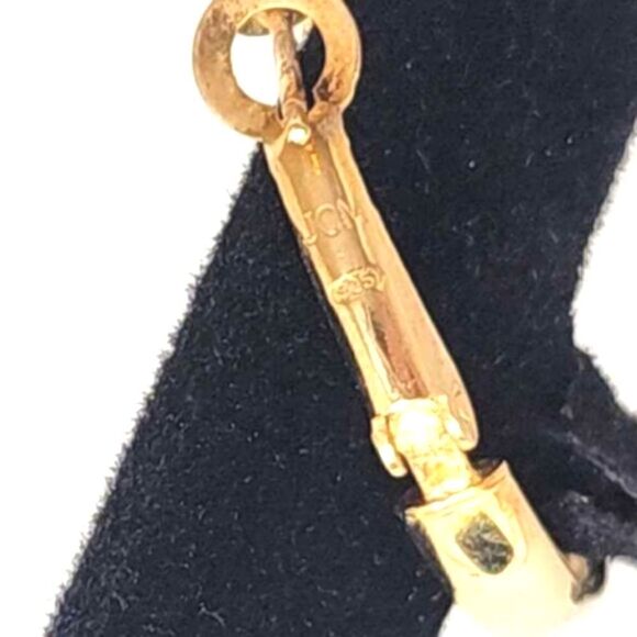 Vintage signed classic gold hoop earrings - Picture 7 of 7